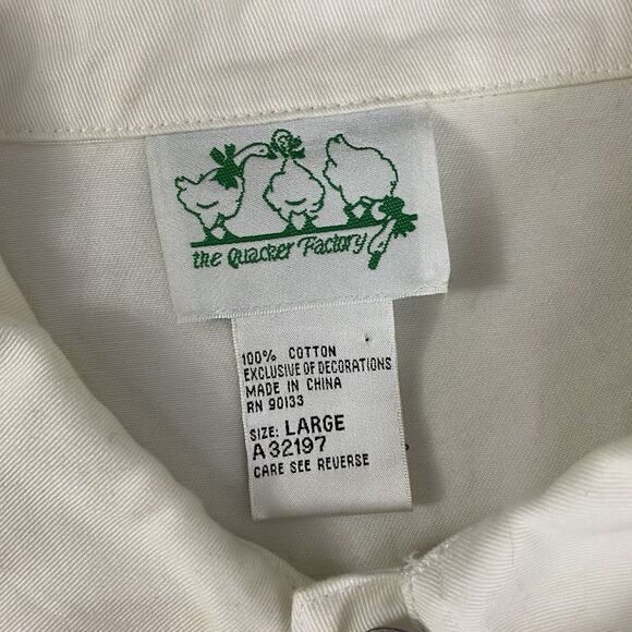 Quacker Factory Jacket Womens Sz Large Patriotic Angel Folk Art Americana Cotton - Picture 12 of 13